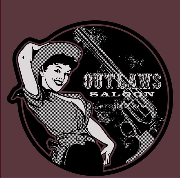 Outlaws Cowgirl - Heathered Maroon- Zip-up Hoodie