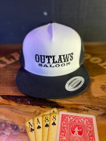 Outlaws Trucker Hat - Black/White- Text Logo