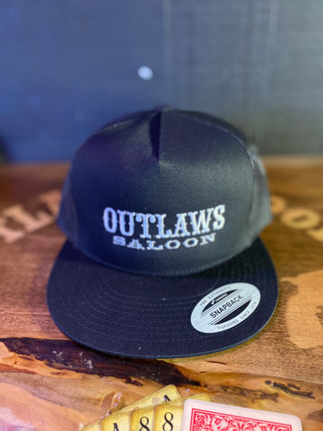 Outlaws Trucker Hat - Black/Black- Text Logo