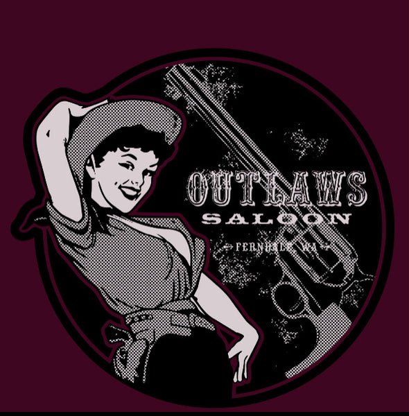 Outlaws Cowgirl - Maroon- Zip-up Hoodie